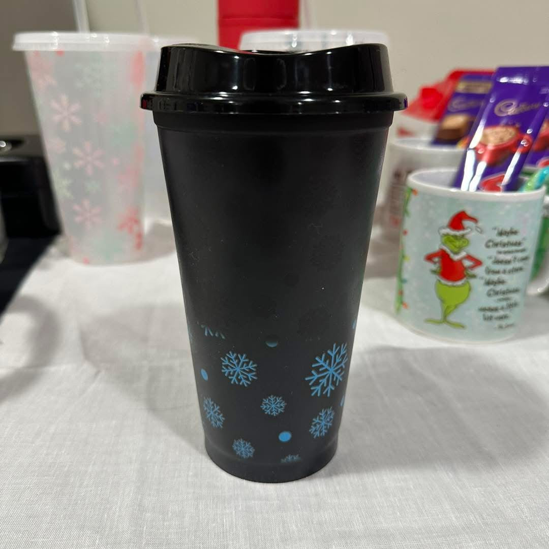 Christmas snowflake colour changing hot cup