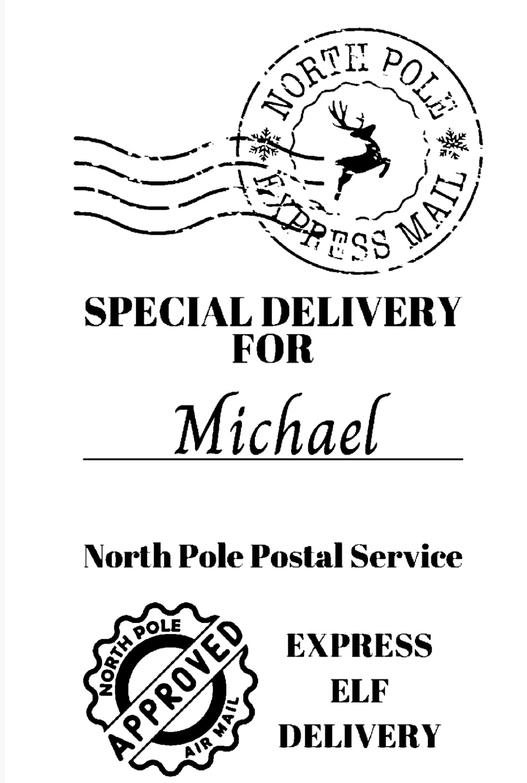 Santa Present Labels