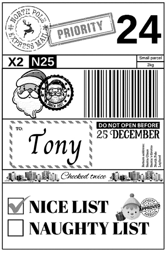 Santa Present Labels