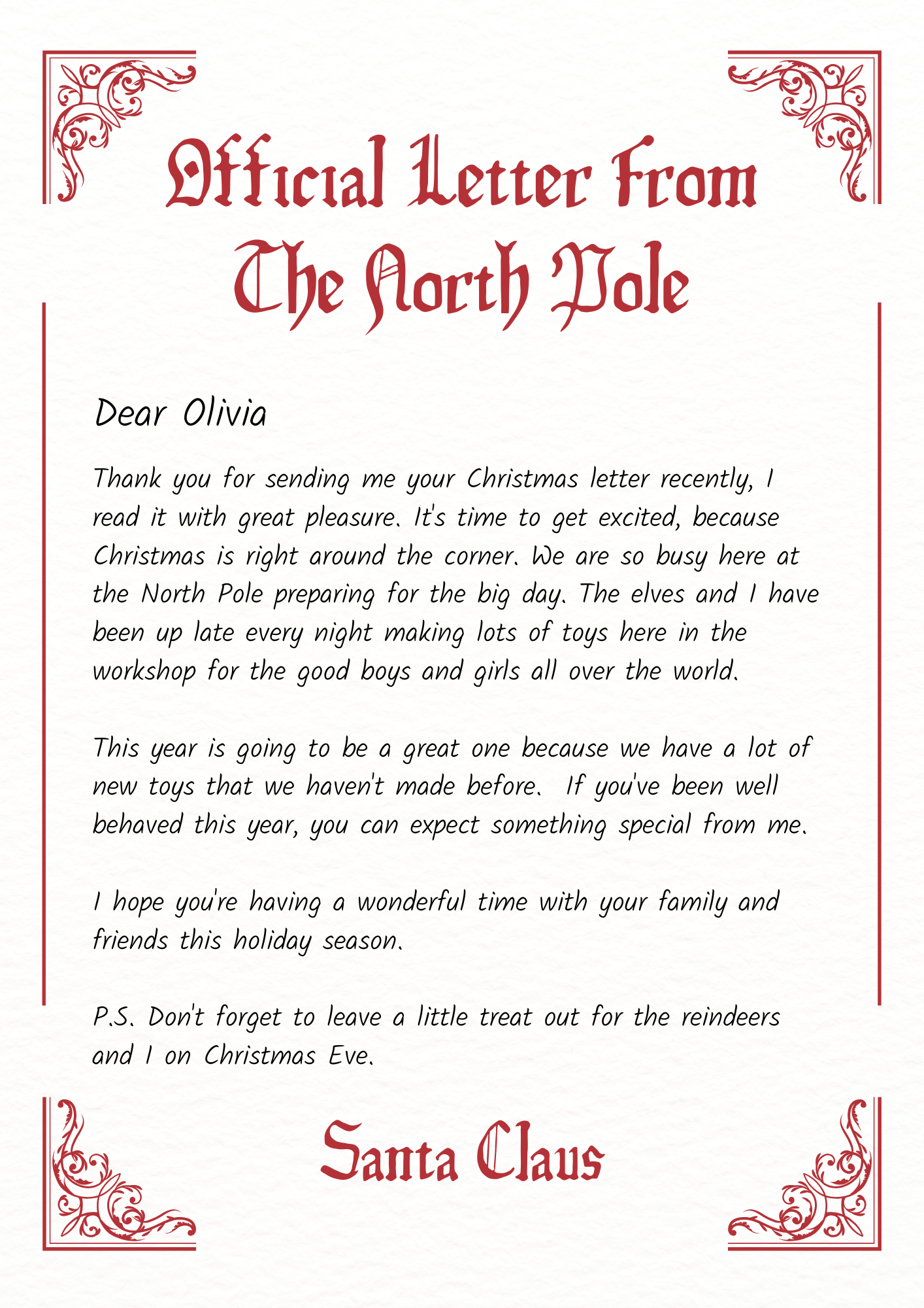 Letter from Santa